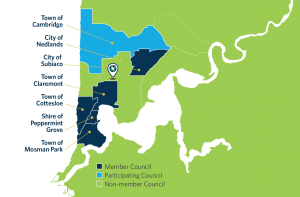 WMRC map outlining its member and participating councils