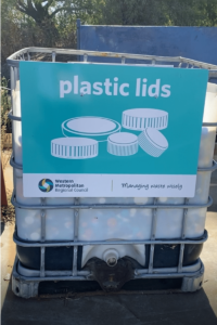 bin for recycling small plastic lids