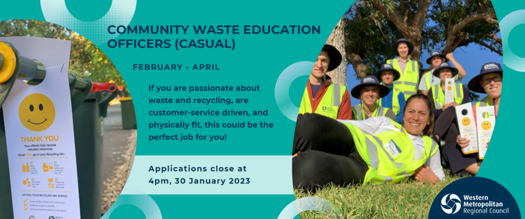 We're hiring - Community Waste Education Officers